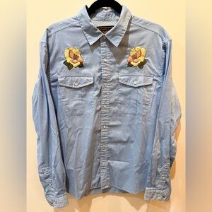 Howler Brothers - Hibiscus Flower Gaucho Style Snap Shirt - MEDIUM